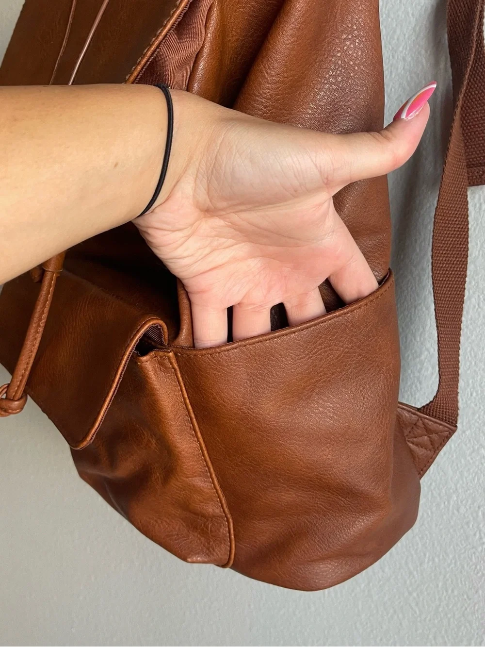 Brown Leather Backpack - Classic Casual Daypack